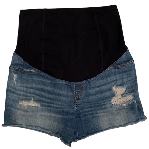 Maternity Shorts Distress Wash Denim Ripped Jean Shorts Size 2 / 26 - Picture 11 of 12